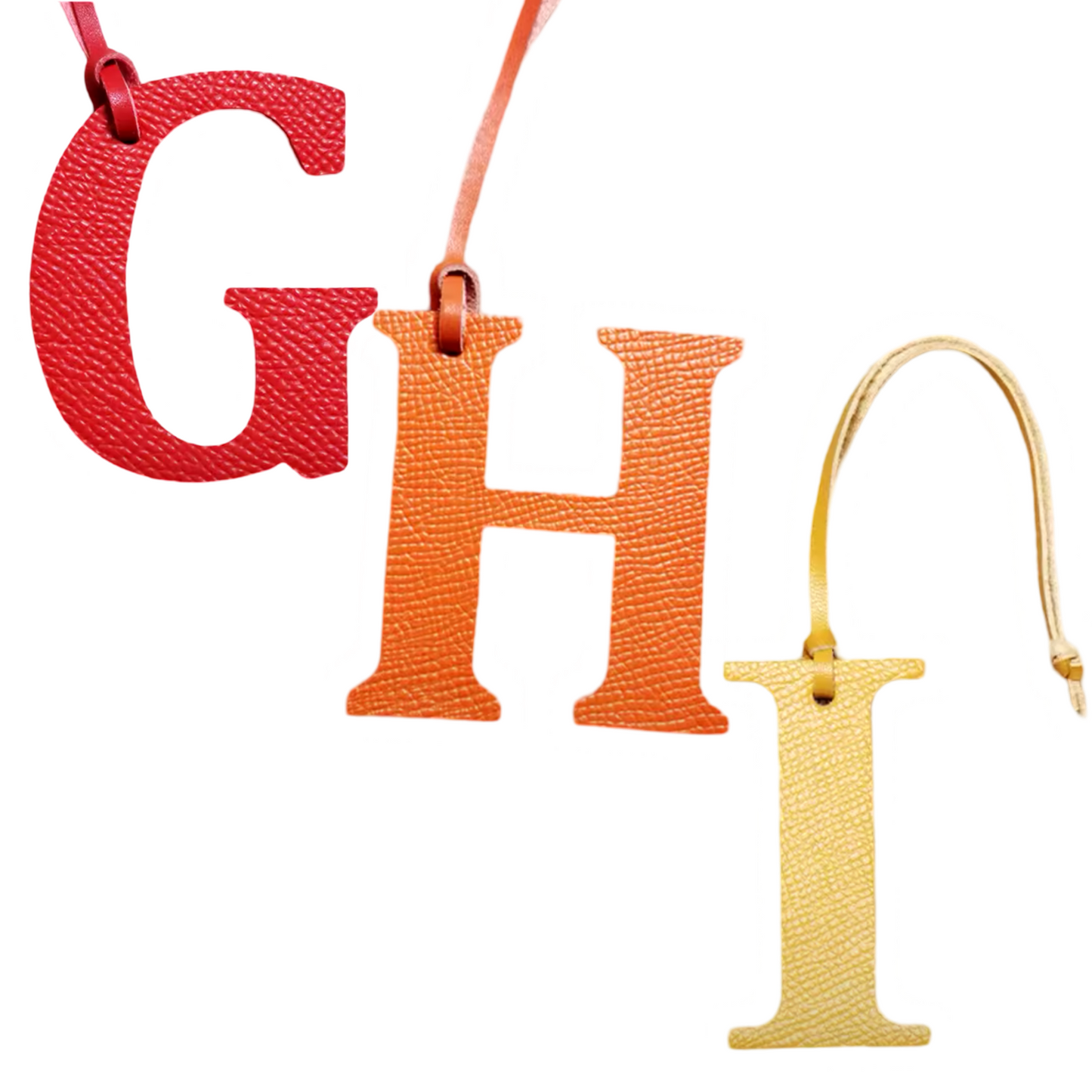 Leather letter G-H-I