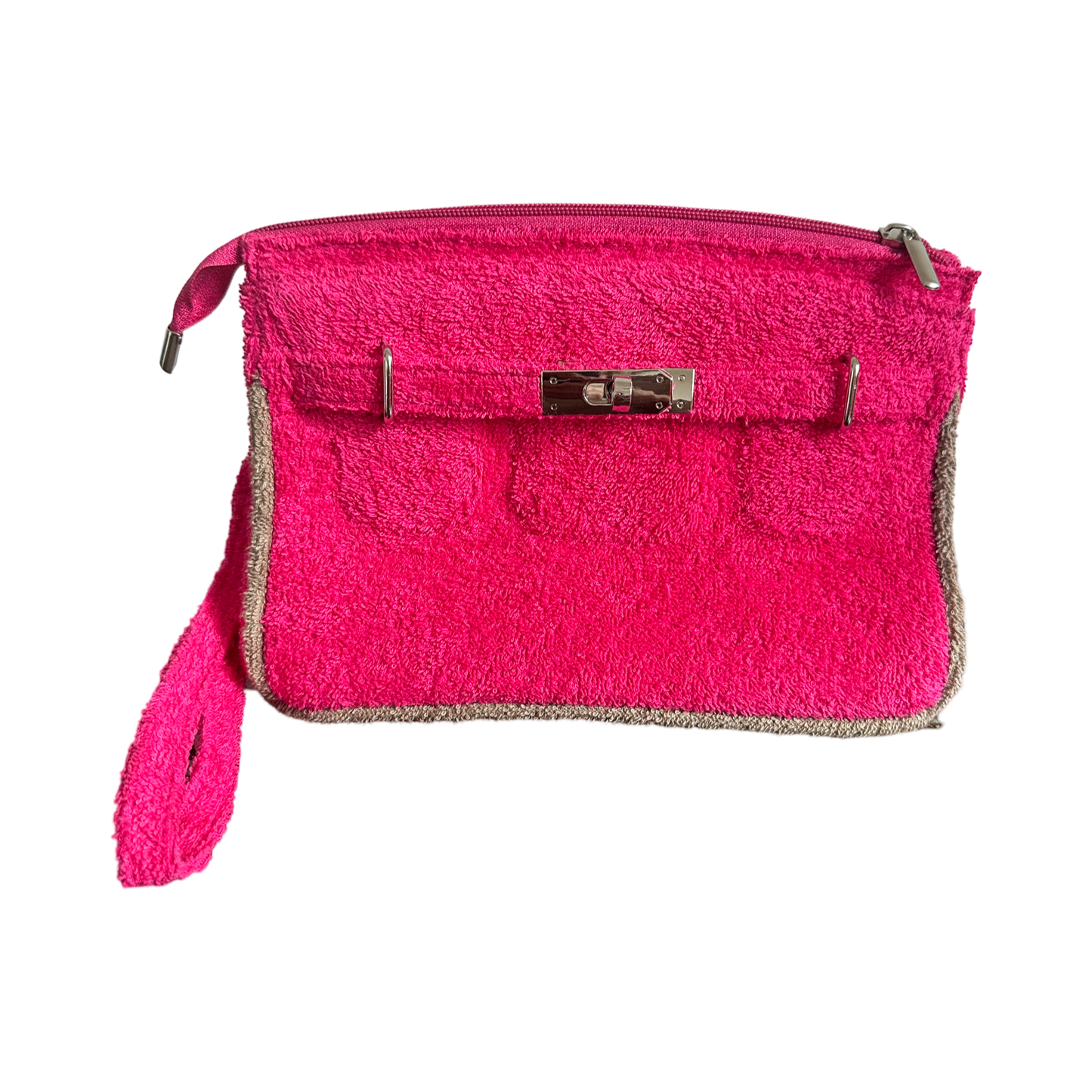 Terry Make Up Bag fuchsia/beige